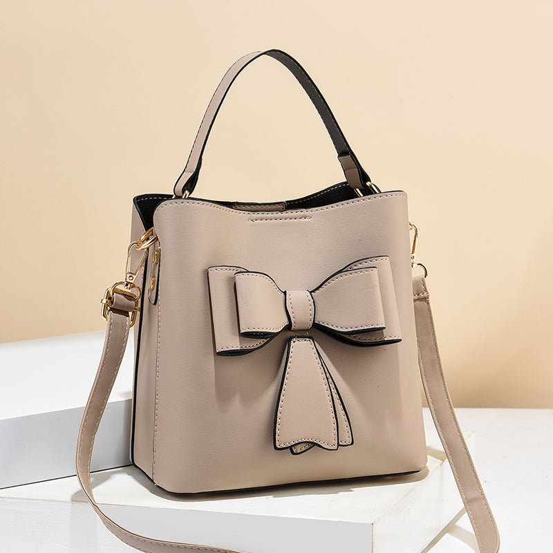 Classic Bucket Bow Women's Crossbody Bag - Large Capacity Portable Women's Handbag