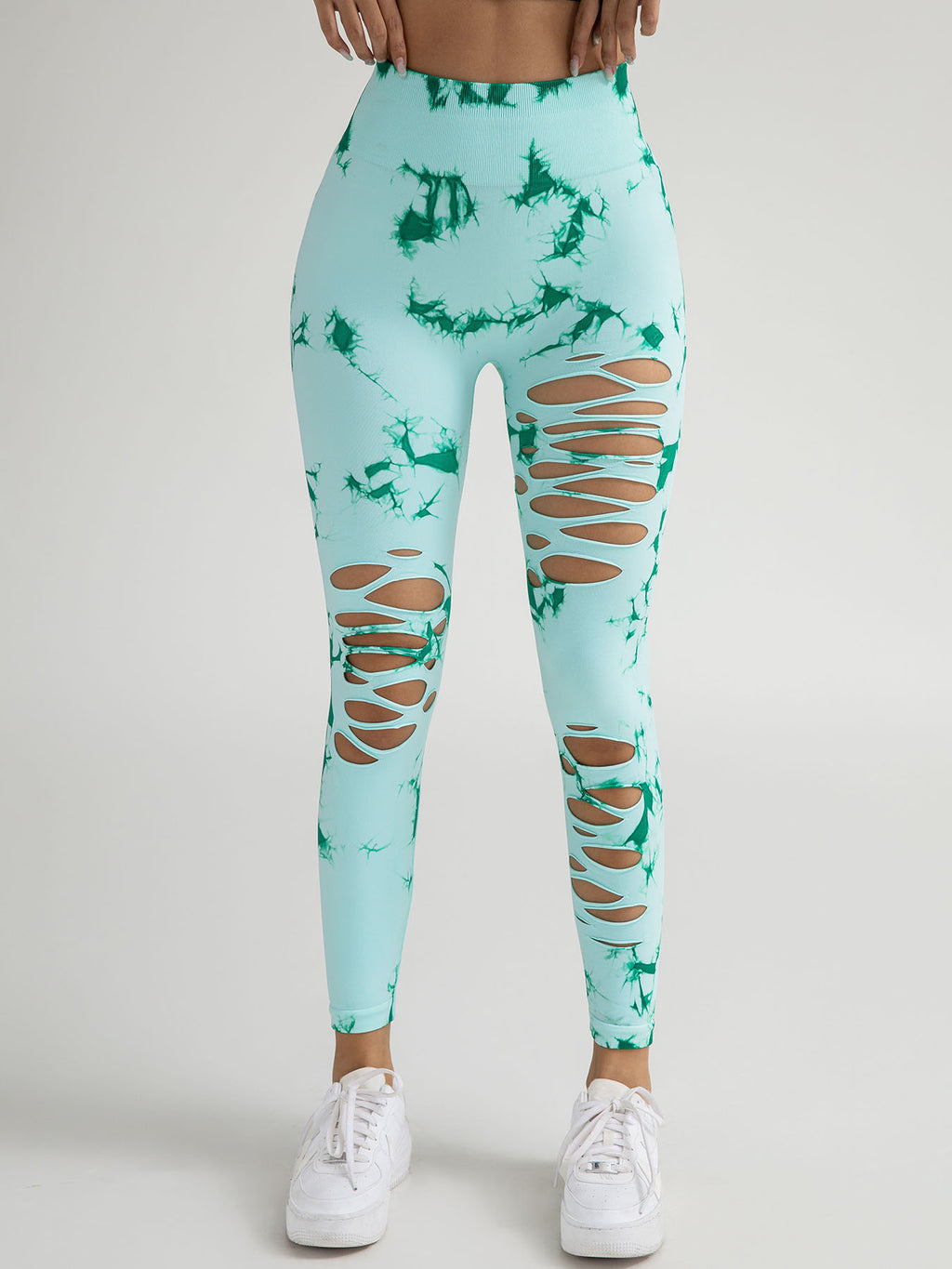 4 Pack New Style Hollow-Out Tie-Dye High-Waisted Tummy-Control Yoga Pants